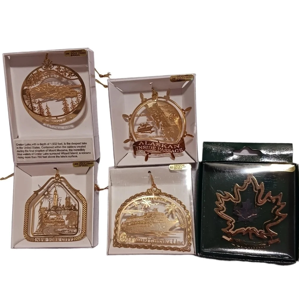 Nations Treasure 24k gold ornaments lot of 5